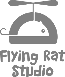 Flying Rat Centered Logo - Gray
